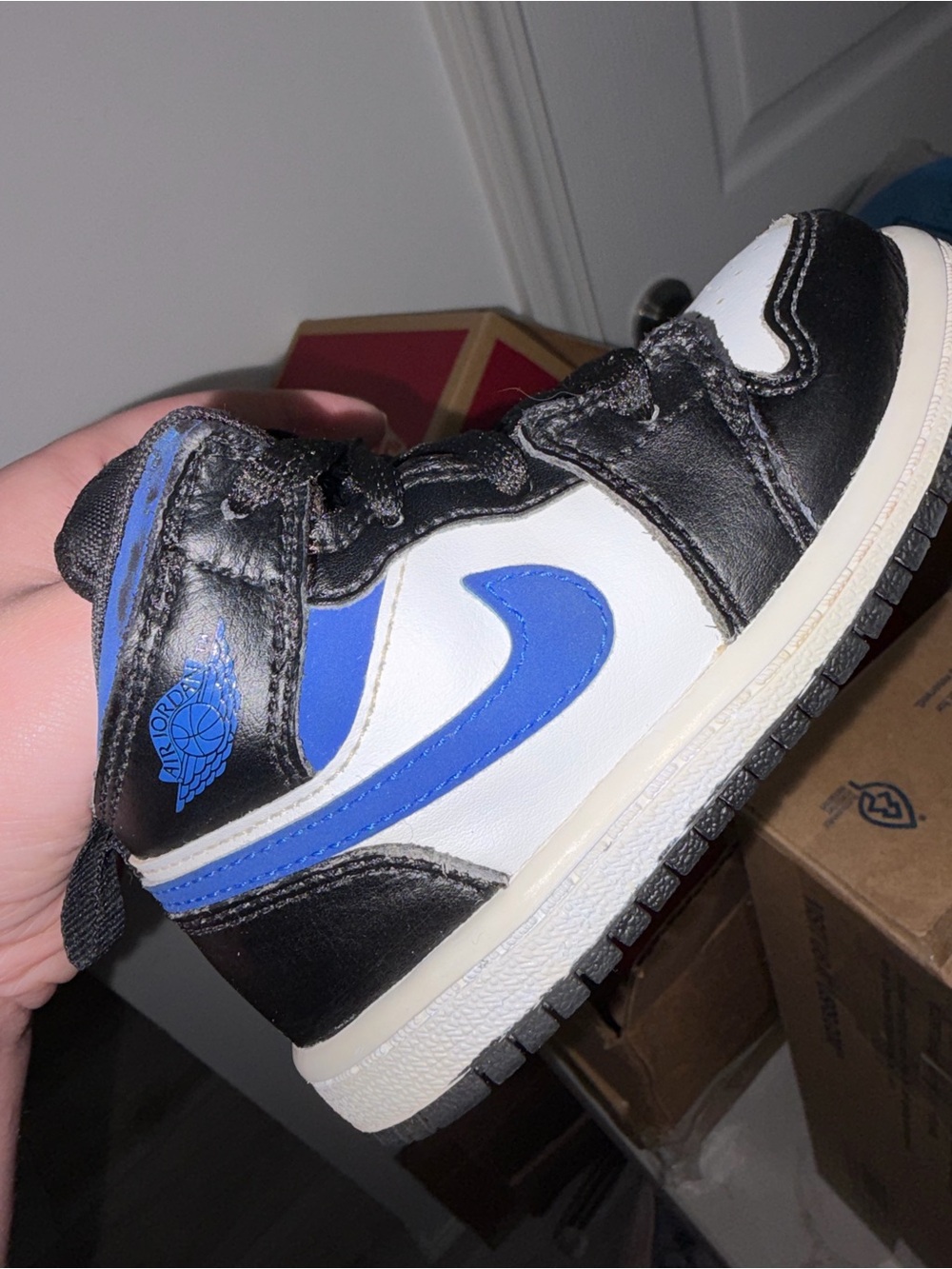 Jordan Kids High-Top Sneakers Black White Blue